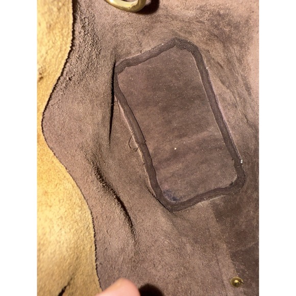 DOONEY & BOURKE TETON Tan Brown LEATHER DRAWSTRING BUCKET BAG VTG 90s READ - Picture 9 of 13